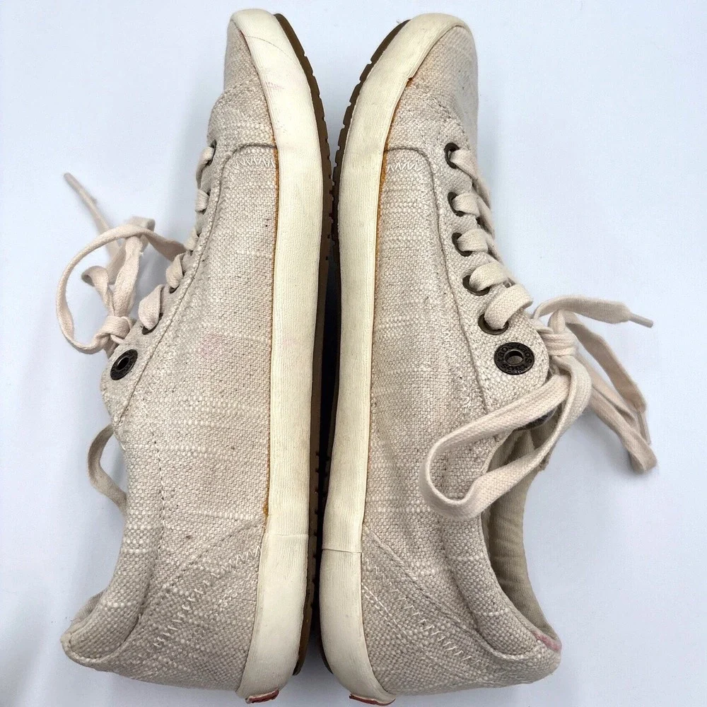 Taos Star Canvas Sneakers Womens 8.5 Oatmeal Beige Low Top Lace Up‎ STA-12844